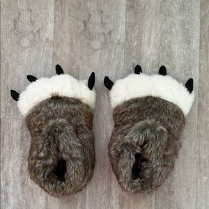 Lazy One kids animal paw slippers